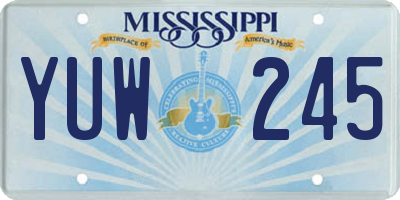 MS license plate YUW245