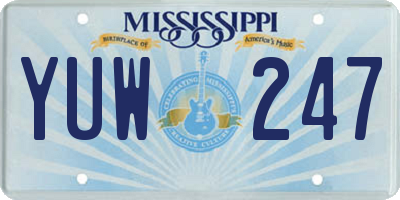 MS license plate YUW247