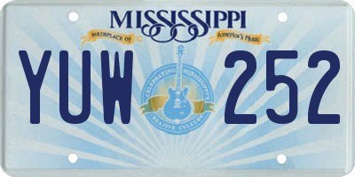 MS license plate YUW252