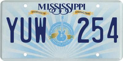 MS license plate YUW254