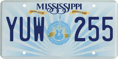 MS license plate YUW255