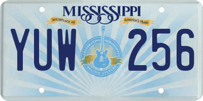 MS license plate YUW256
