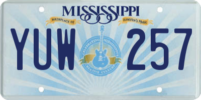 MS license plate YUW257