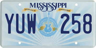 MS license plate YUW258