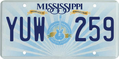 MS license plate YUW259