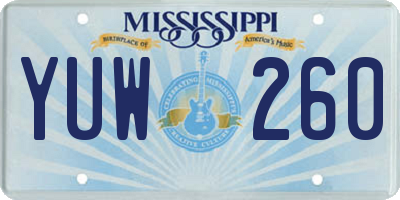 MS license plate YUW260