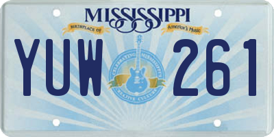 MS license plate YUW261