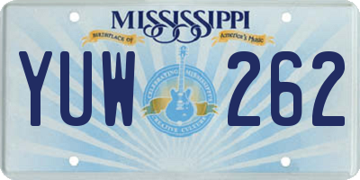MS license plate YUW262