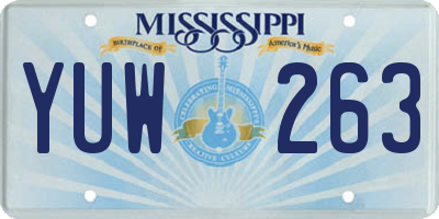 MS license plate YUW263