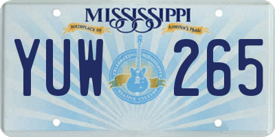 MS license plate YUW265