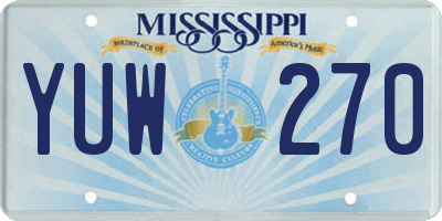 MS license plate YUW270