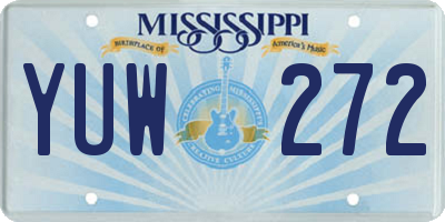 MS license plate YUW272