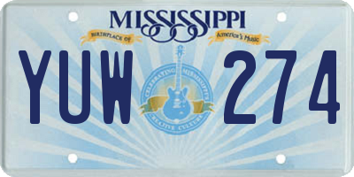 MS license plate YUW274