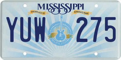 MS license plate YUW275
