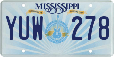 MS license plate YUW278