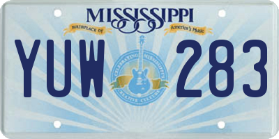 MS license plate YUW283