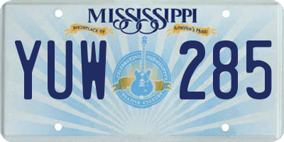 MS license plate YUW285