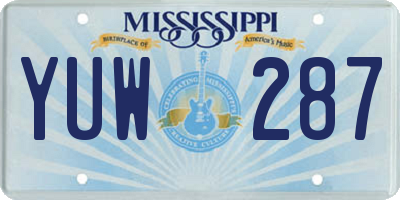 MS license plate YUW287
