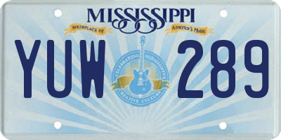 MS license plate YUW289