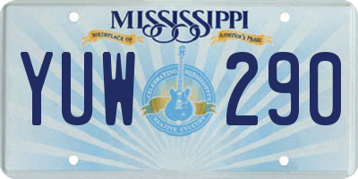 MS license plate YUW290
