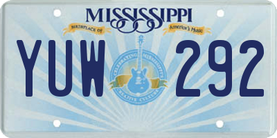 MS license plate YUW292