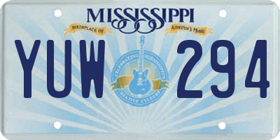 MS license plate YUW294