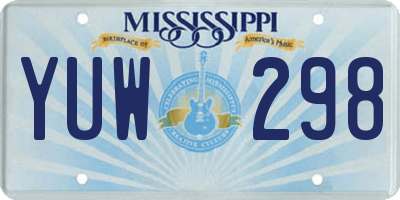 MS license plate YUW298