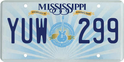 MS license plate YUW299