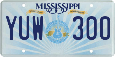 MS license plate YUW300