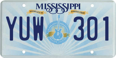 MS license plate YUW301