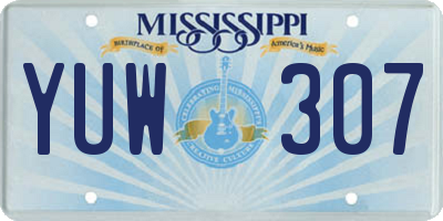 MS license plate YUW307