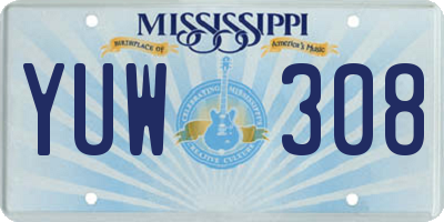 MS license plate YUW308