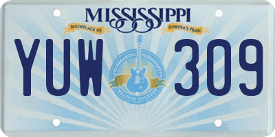 MS license plate YUW309