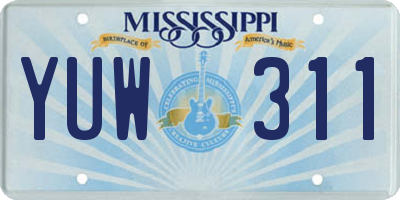 MS license plate YUW311