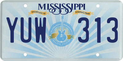 MS license plate YUW313