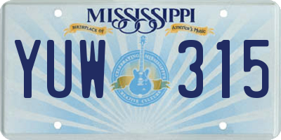MS license plate YUW315
