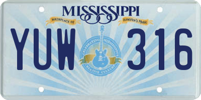 MS license plate YUW316