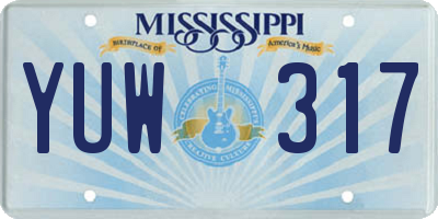 MS license plate YUW317