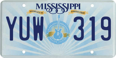 MS license plate YUW319