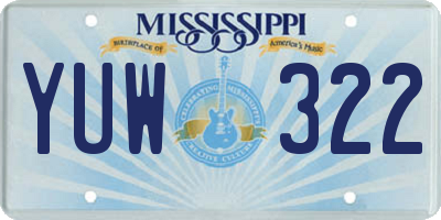 MS license plate YUW322