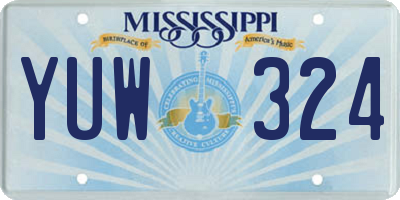 MS license plate YUW324