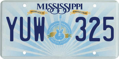 MS license plate YUW325