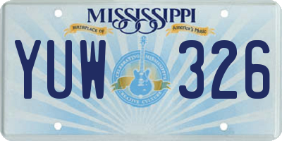 MS license plate YUW326