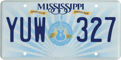 MS license plate YUW327