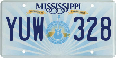MS license plate YUW328