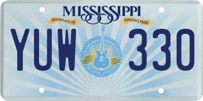 MS license plate YUW330