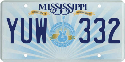MS license plate YUW332