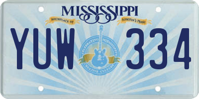 MS license plate YUW334