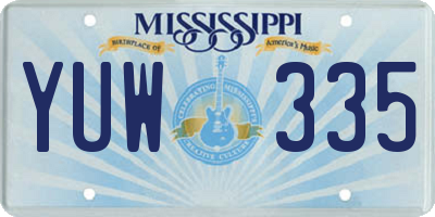 MS license plate YUW335