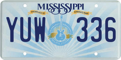 MS license plate YUW336
